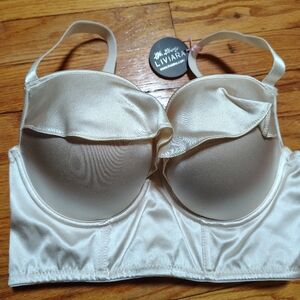 NWT - Cream Satin Padded Bra Size 34 DD